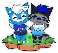 Ashi and Cyano happy in Animal Crossing