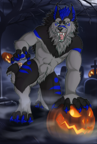 Ashi as a werewolf on Halloween